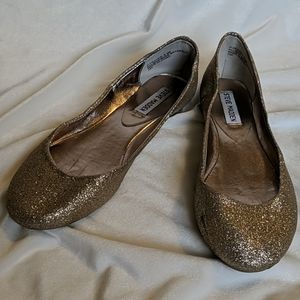 Gold glitter Steve Madden ballet flats